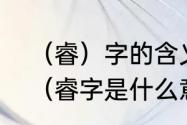 （睿）字的含义是什么取名字可以吗（睿字是什么意思）