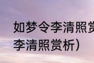 如梦令李清照赏析（《如梦令》——李清照赏析）