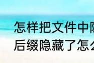 怎样把文件中隐藏的显示出来（文件后缀隐藏了怎么显示）