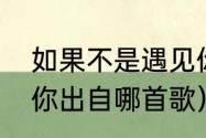 如果不是遇见你句子（如果当初遇见你出自哪首歌）