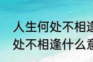 人生何处不相逢的完整诗句　人生何处不相逢什么意