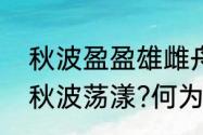 秋波盈盈雄雌舟舟什么意思　正所谓秋波荡漾?何为秋波