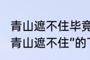 青山遮不住毕竟东流去是什么寓意　“青山遮不住”的下一句是什么