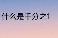 什么是千分之1　一千分之一什么意思