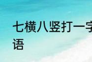 七横八竖打一字　数字开头的所有成语