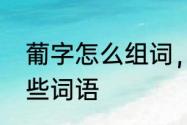 葡字怎么组词，二个字　葡组词有哪些词语