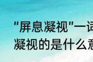 “屏息凝视”一词的意思是什么　屏息凝视的是什么意思