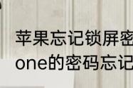 苹果忘记锁屏密码怎么办法解开　iphone的密码忘记了怎么办