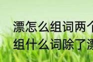 漂怎么组词两个字　漂亮漂亮的漂能组什么词除了漂亮