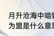 月升沧海中啮臂为盟什么意思　噬臂为盟是什么意思