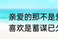 亲爱的那不是爱情歌词意思　对你的喜欢是蓄谋已久是什么意思