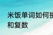 米饭单词如何拼读记住　米饭的英文和复数