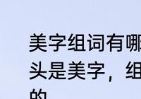 美字组词有哪些　哪个帮我组词，开头是美字，组5个词，可以连成一句话的