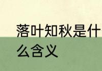 落叶知秋是什么意思　落叶知秋是什么含义