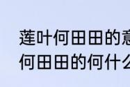 莲叶何田田的意思田田的意思　莲叶何田田的何什么意思