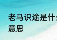 老马识途是什么信息　老马识途什么意思