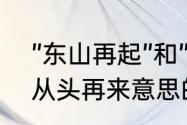 ”东山再起”和”卷土重来”的区别　有从头再来意思的成语有什么