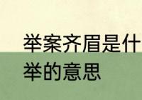 举案齐眉是什么意思啊　举案齐眉的举的意思