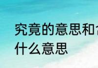 究竟的意思和含义是什么　究竟的是什么意思