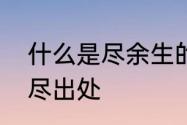 什么是尽余生的反义词　余生平往事尽出处