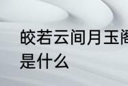 皎若云间月玉阁主结局　皎字读音是是什么