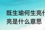 既生瑜何生亮什么意思　既生瑜何生亮是什么意思