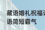 藏语婚礼祝福语简短　侄子婚礼祝福语简短霸气