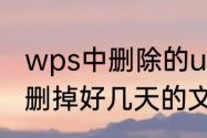 wps中删除的u盘文件怎么找到　u盘删掉好几天的文件能恢复吗