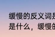 缓慢的反义词是什么　缓慢的近义词是什么，缓慢的反义词、同义词