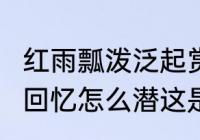 红雨瓢泼泛起赏析　红雨瓢泼泛起了回忆怎么潜这是哪个歌的歌词?求答案