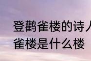 登鹳雀楼的诗人站在什么地方　登鹳雀楼是什么楼