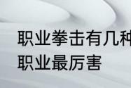 职业拳击有几种　2021男格斗家哪个职业最厉害