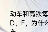 动车和高铁每排的座位有A，B，C，D，F，为什么　高铁票a和b的座位分布