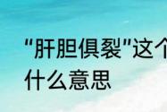 “肝胆俱裂”这个词的意思　撕肝裂胆什么意思