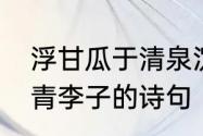 浮甘瓜于清泉沉朱李于寒水什么意思　青李子的诗句