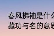 春风拂袖是什么意思　事成拂袖去深藏功与名的意思