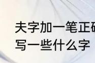 夫字加一笔正确答案　夫字加一笔能写一些什么字