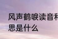 风声鹤唳读音和解释　风声鹤唳的意思是什么