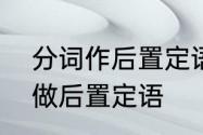 分词作后置定语的用法　什么是分词做后置定语