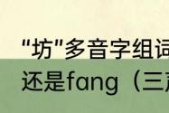 “坊”多音字组词　“坊”读fang（一声）还是fang（三声）