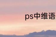 ps中维语反了怎么调整