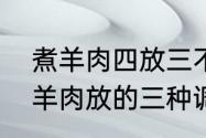 煮羊肉四放三不放的调料是什么　炖羊肉放的三种调料是什么