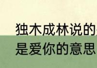 独木成林说的是哪种植物　独木成林是爱你的意思吗