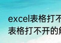 excel表格打不开的解决方法　excel表格打不开的解决方法