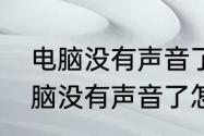 电脑没有声音了怎么恢复扬声器　电脑没有声音了怎么恢复扬声器