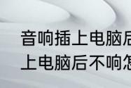 音响插上电脑后不响怎么办　音响插上电脑后不响怎么办