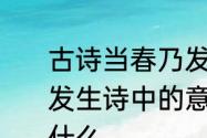 古诗当春乃发生的意思　当春乃发生发生诗中的意思和现在的意思分别是什么