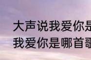 大声说我爱你是哪首歌的词　大声说我爱你是哪首歌的词