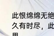 此恨绵绵无绝期是什么意思　“天长地久有时尽，此恨绵绵无绝期”是什么意思