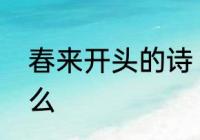 春来开头的诗　莫问出处下一句是什么